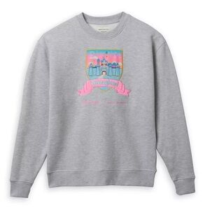 Disneyland Crest Pullover Sweatshirt Stoney Clover Lane Gray Disney Women